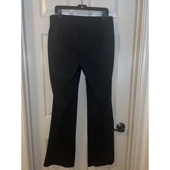 INC International Concepts Black Flare Pants Size 14 Stretch Mid Rise Faux Pocke - Picture 3 of 15